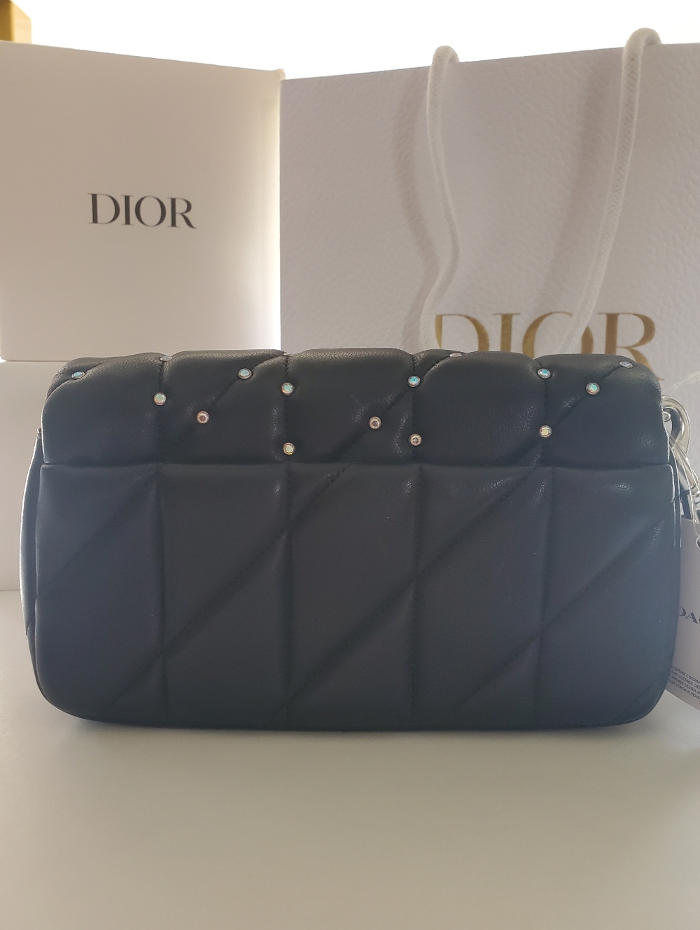Coach Quilted Crystal Tabby Crossbody Bag RETAIL- Black Silver Hardware NEW - Picture 8 of 14